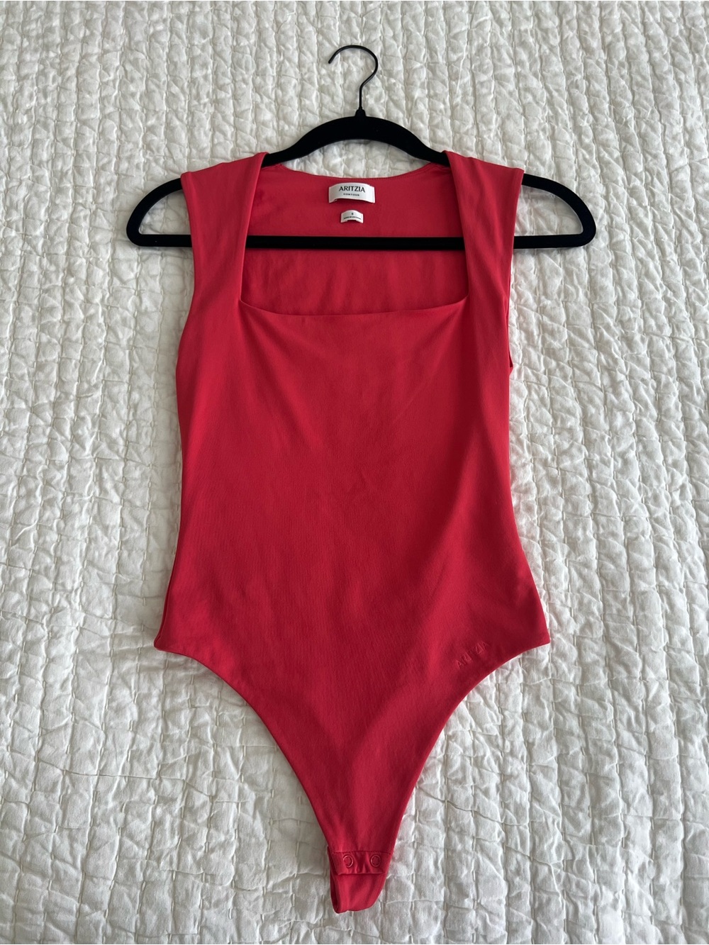 Aritzia Pink Contour Squareneck Bodysuit